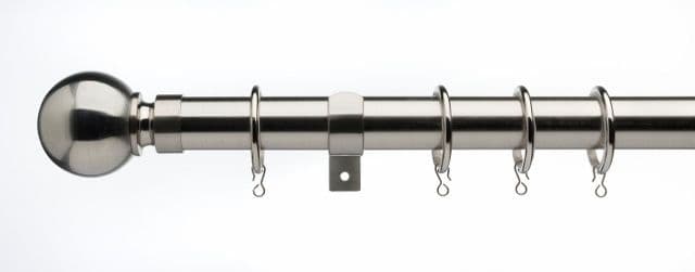 Universal Telescopic Curtain Pole - Satin Steel 180cm - 300cm