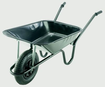 Walsall Wheelbarrow Builders Wheelbarrow With Pneumatic Tyre - Black 85L