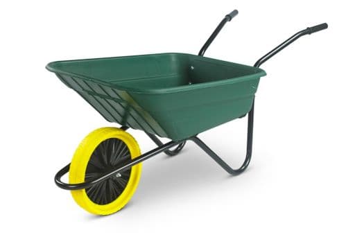 Walsall Wheelbarrow The Shire Green Poly Barrow - 90L