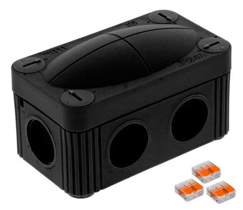 Wiska Combi 206/3XWAGO Junction Box - IP66/67 Black