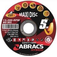 Abracs Hybrid 5in1 Flt Metal115x1.6x22 - 115mm x 1.6mm x 22.23mm 5-in-1 Multi-Material Cutting Disc