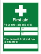 House Nameplate Co Your First Aiders - 15x20cm