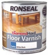 Ronseal Diamond Hard Floor Varnish 2.5L - Satin White Ash