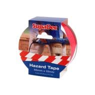 SupaDec Hazard Warning Tape - 50x33m Red/White