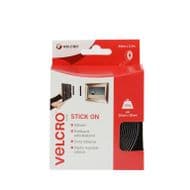 VELCRO® Brand Stick On Tape - 20mm x 2.5m Black