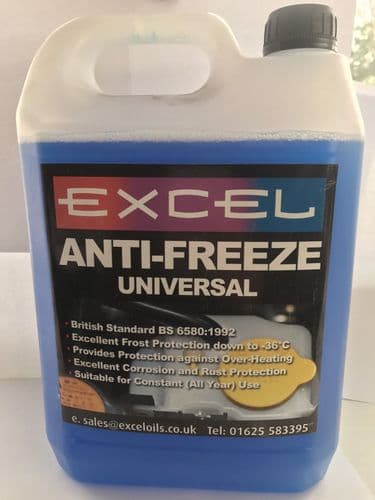 Blue Antifreeze Coolant 5 L Litre Excel