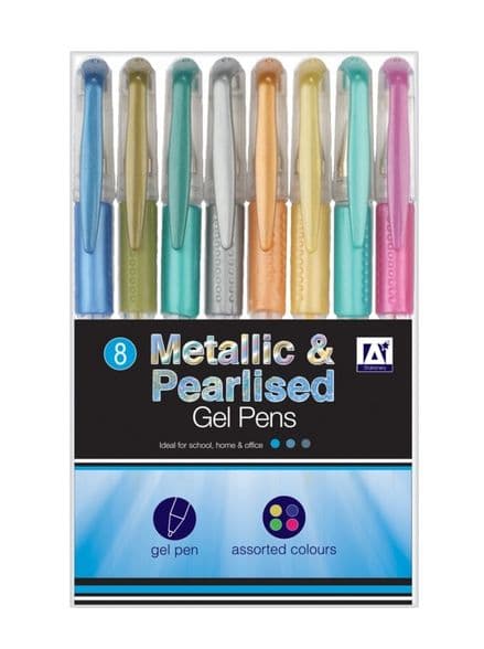 A Star Metallic & Pearlised Gel Pens - Pack 8