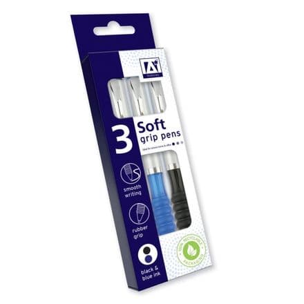 A Star Soft Grip Pens - Pack 3