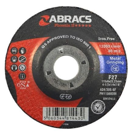 Abracs DPC Metal Grinding Disc - 115 x 6 x 22mm