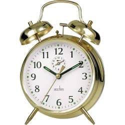 Acctim Saxon Bell Alarm Clock - Brass