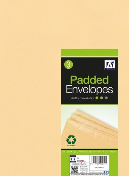 Anker Padded Brown Envelopes - 200 x 275 Pack 3