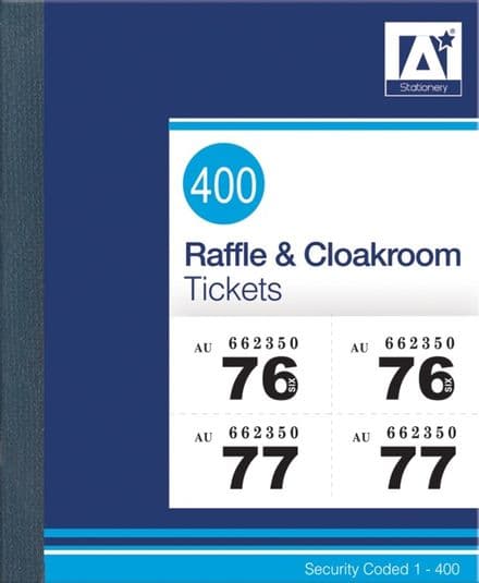 Anker Raffle & Cloakroom Tickets - Numbered 1 - 400