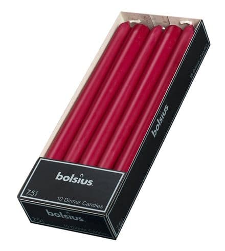 Bolsius Tapered Candle Box 10 - 245/24 Dark Red