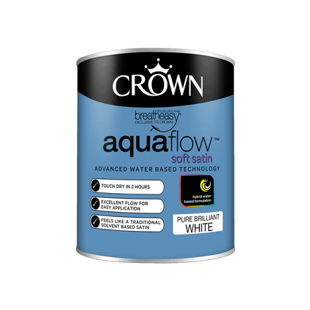 Crown Aquaflow Satin 750ml - Brilliant White