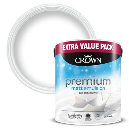Crown Matt Emulsion 3L - Pure Brilliant White