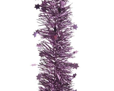 Deco 4 Ply Star Garland Tinsel - 270cm Petunia Purple