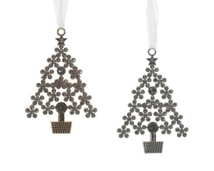 Deco Alloy Tree With Straus - 6.5x10