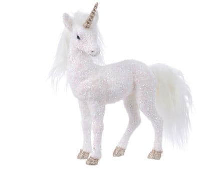 Deco Foam Unicorn With Glitter - 35 x 20cm White Iris