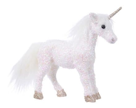 Deco Foam Unicorn With Glitter - 7 x 30cm White Iris
