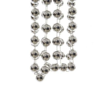 Deco Plastic Bead Garland 2 x 270cm - Silver