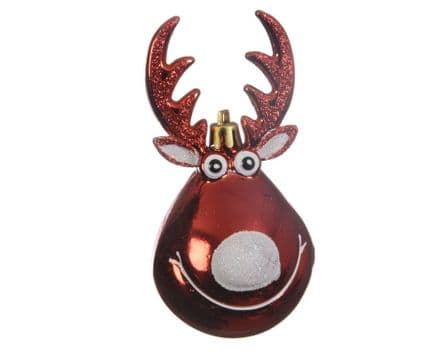 Deco Shatterproof Reindeer With Hanger - 11.5cm Red