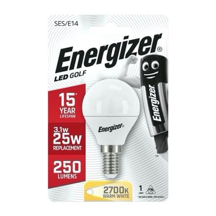 Energizer E14 Warm White Blister Pack Golf - 3.1w 250lm