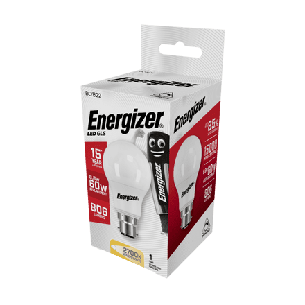 Energizer LED GLS B22 Warm White BC - 8.8w 806lm