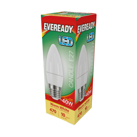 Eveready LED Candle 6W - 470lm Warm White 3000k E27