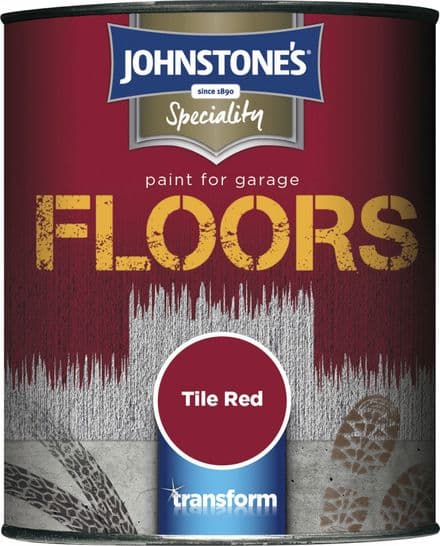 Johnstone's Garage Floor Paint Semi Gloss 250ml - Tile Red