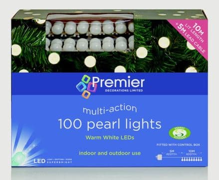 Premier 100 Multi Action Pearl Lights - Warm White LEDs