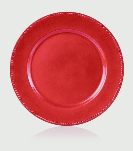 Premier 33cm Red Bead Edge Charger Plate In Cdu - 33cm