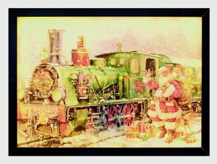 Premier 3d Lit Lenticular Santa & Train Scene - 35x25