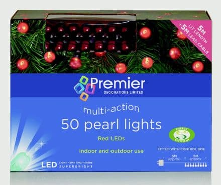 Premier 50 Multi Action Red LEDs - 50 Bulbs