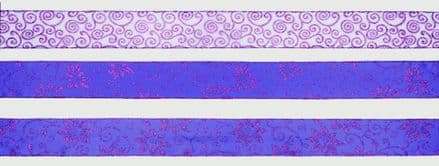 Premier 6cm X 2.7m 3asst Purple Ribbon In Cdu - 2.7m
