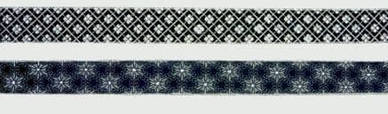 Premier 6cm X 2.7m Black Silver Velvet Ribbon In - 2.7m