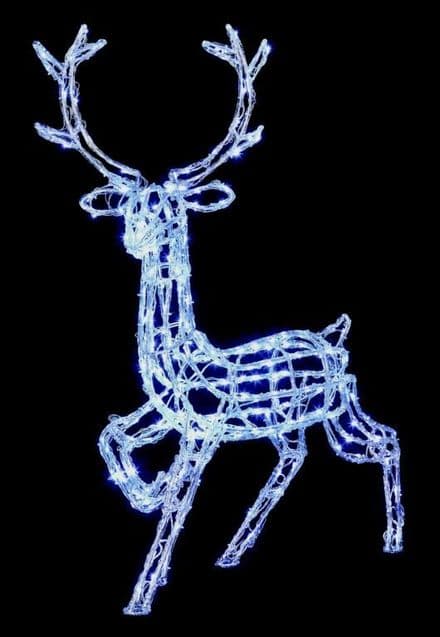 Premier Acrylic Standing Reindeer 240 LEDs White - 1m