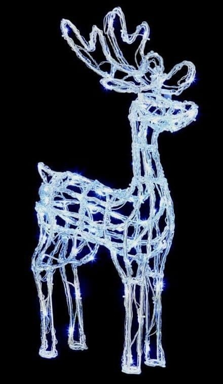 Premier Acrylic Standing Reindeer 90 White LEDs - 70cm