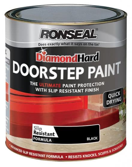 Ronseal Diamond Hard Door Step Paint 750ml - Black