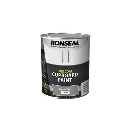 Ronseal One Coat Cupboard Paint 750ml - Granite Grey Satin