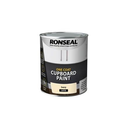 Ronseal One Coat Cupboard Paint 750ml - Ivory Satin