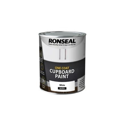 Ronseal One Coat Cupboard Paint 750ml - White Gloss