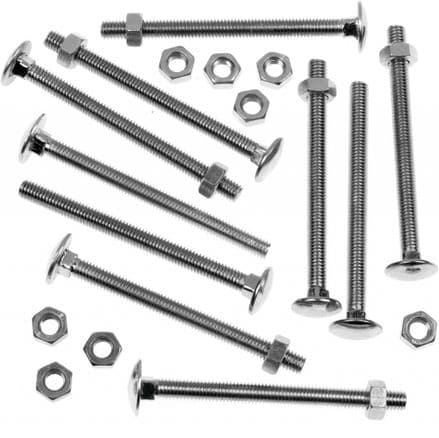 Securfix Carriage Bolts With Hex Nuts - M6 x 2"-M6 x 50mm | Pack of 200