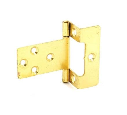 Securit Flush Hinges 5/8" Cranked Brass Plated (Pair) - 50mm