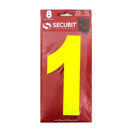 Securit Hi Vis Self Adhesive Wheelie Bin Numbers - No 1