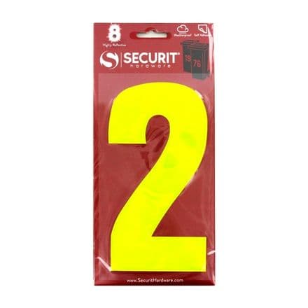 Securit Hi Vis Self Adhesive Wheelie Bin Numbers - No 2