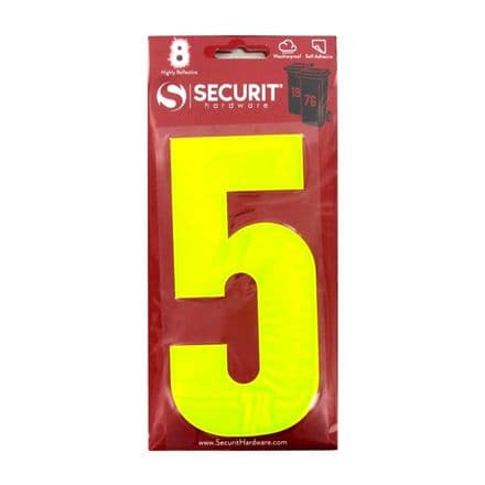 Securit Hi Vis Self Adhesive Wheelie Bin Numbers - No 5