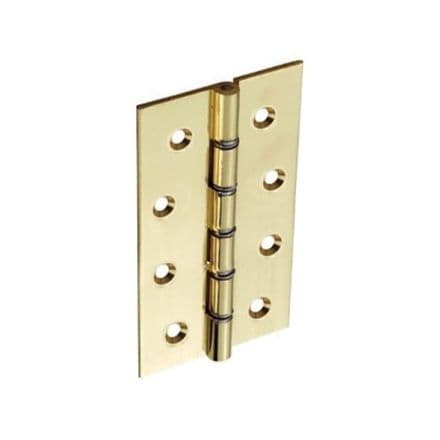 Securit Polished D.S.W. Brass Hinges (Pair) - 100mm