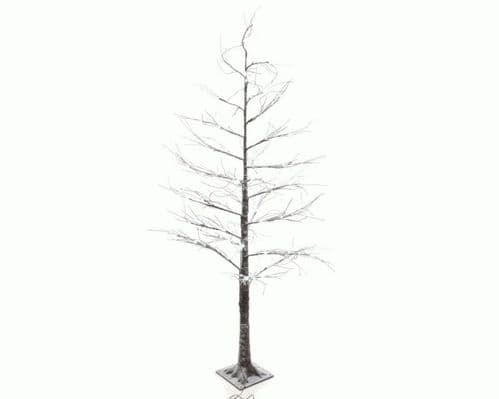 Kaemingk LED Tree With Snow - Brown / Cool White - 180cm - 96 Lights