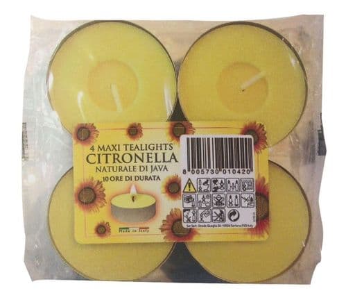 Price's Candles Citronella Maxi Tealights - Pack 4