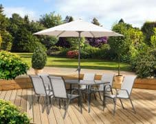 Pagoda Rhodes 6 Seat Set - With Parasol